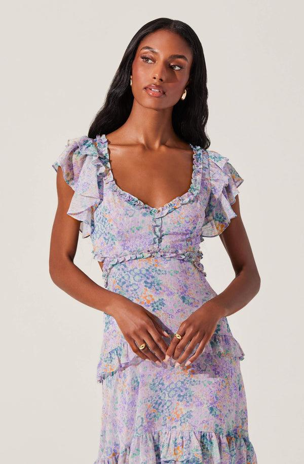 Astr The Label Mable Floral Tiered Ruffle Maxi Dress