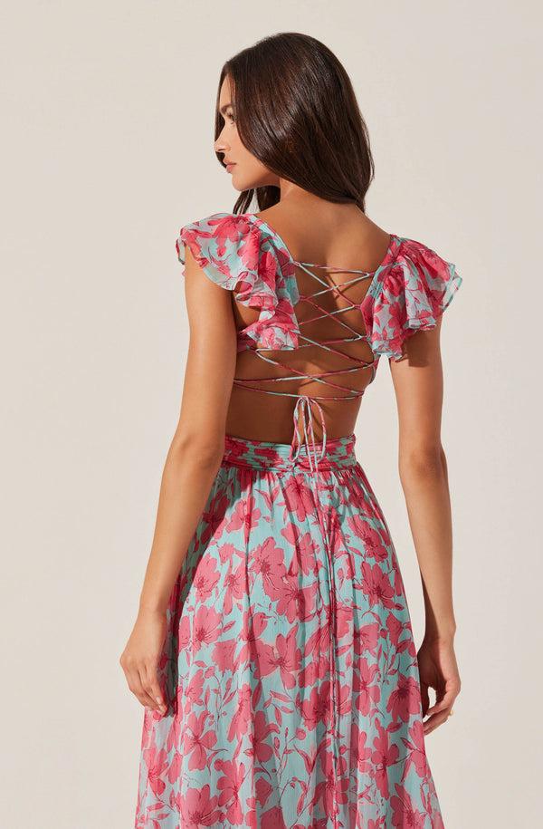 Astr The Label Primrose Floral Strappy Back Maxi Dress