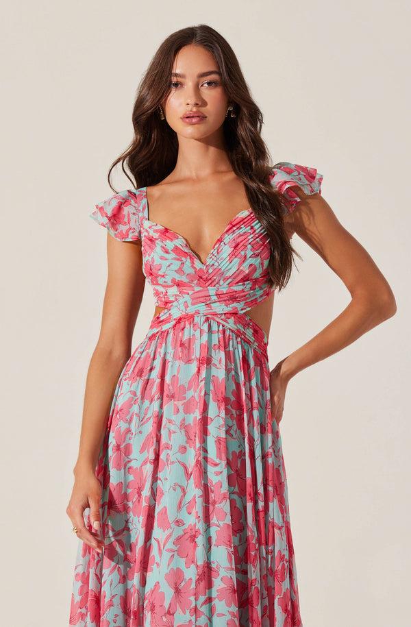 Astr The Label Primrose Floral Strappy Back Maxi Dress