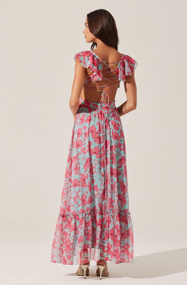 Astr The Label Primrose Floral Strappy Back Maxi Dress