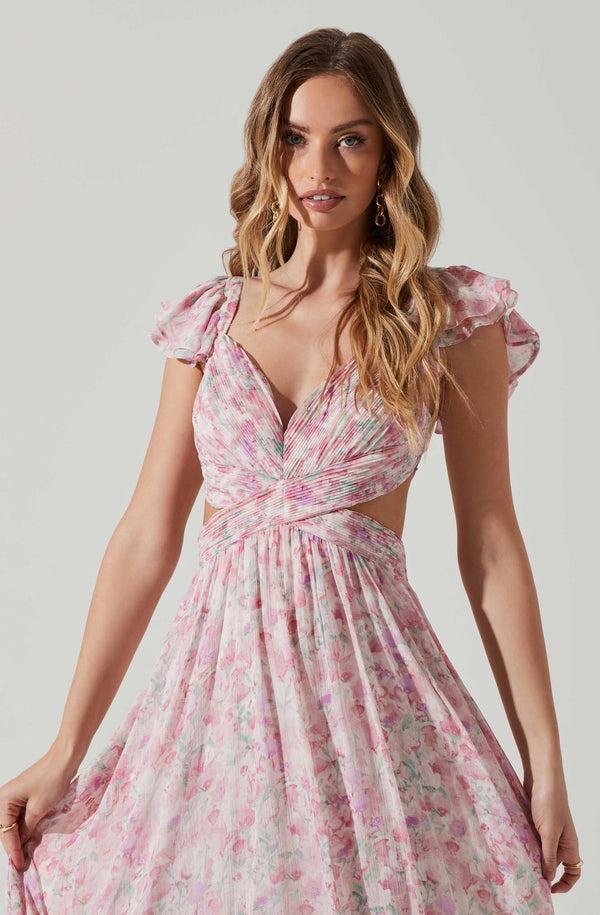 Astr The Label Primrose Floral Strappy Back Maxi Dress