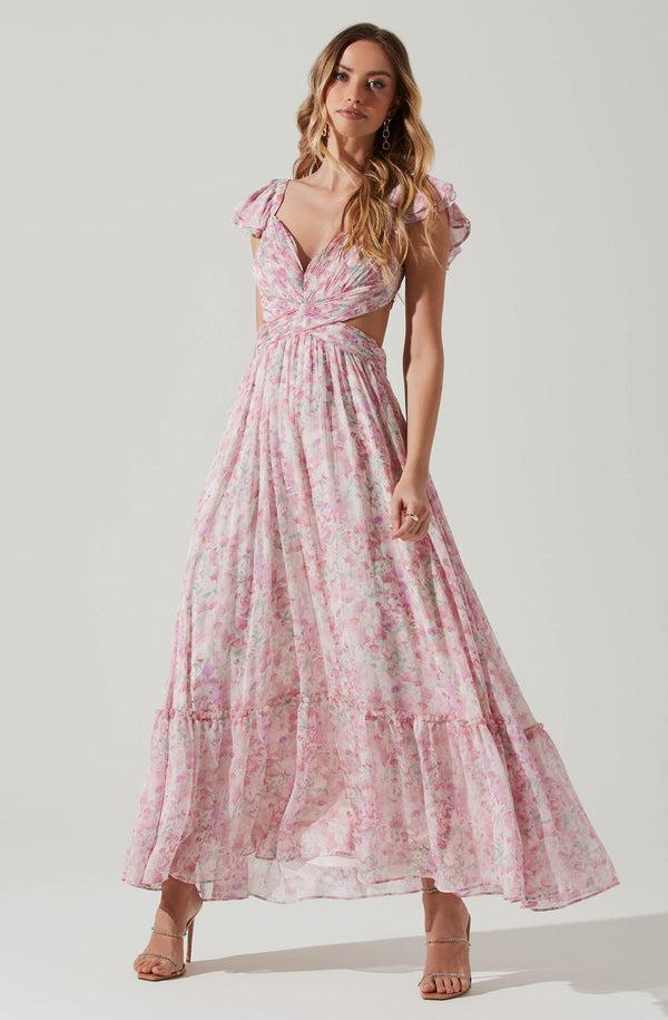 Astr The Label Primrose Floral Strappy Back Maxi Dress