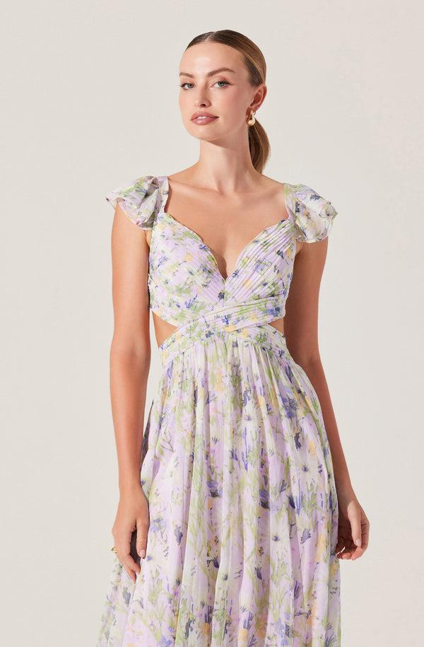 Astr The Label Primrose Floral Strappy Back Maxi Dress