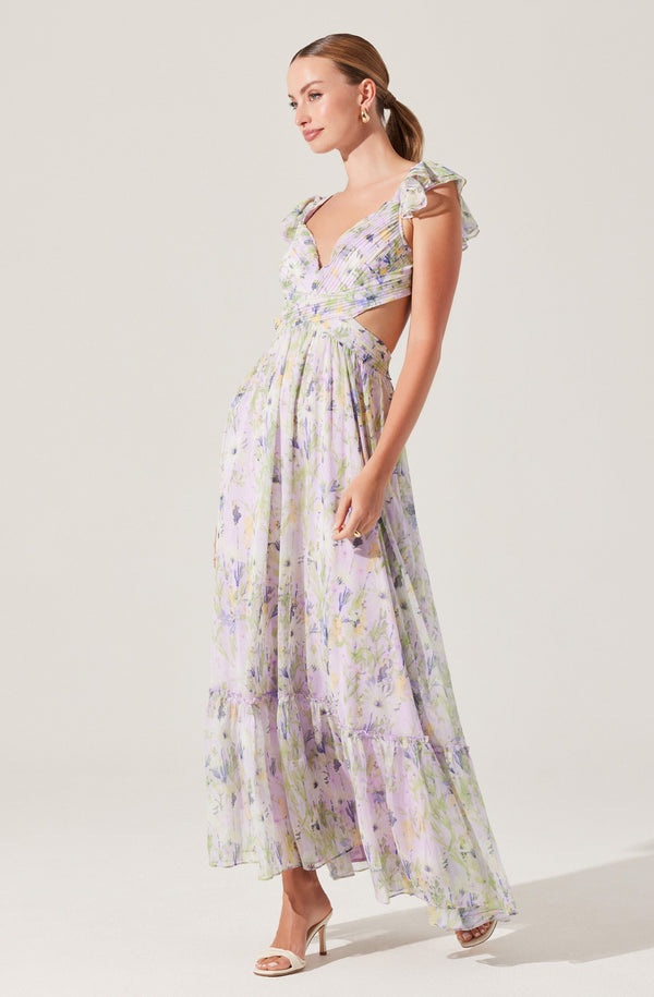 Astr The Label Primrose Floral Strappy Back Maxi Dress