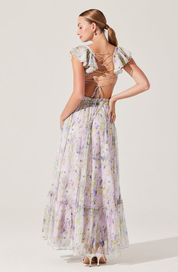 Astr The Label Primrose Floral Strappy Back Maxi Dress