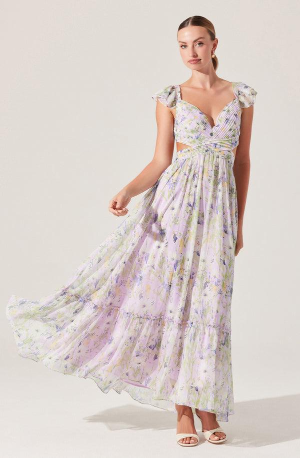 astr the label Primrose Floral Strappy Back Maxi Dress