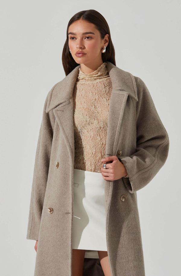 Astr The Label Seeley Double Breasted Longline Coat
