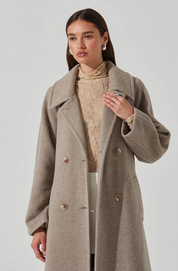 Astr The Label Seeley Double Breasted Longline Coat