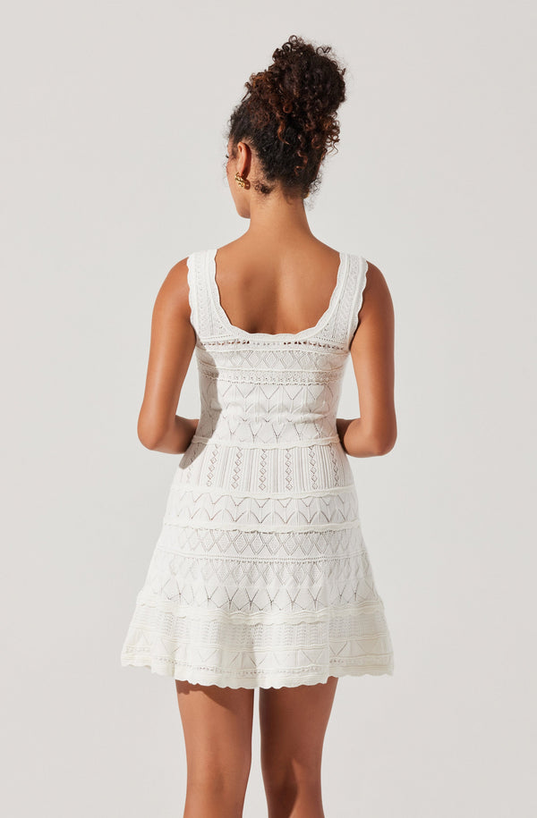 Astr The Label Shereena Pointelle Sweater Mini Dress