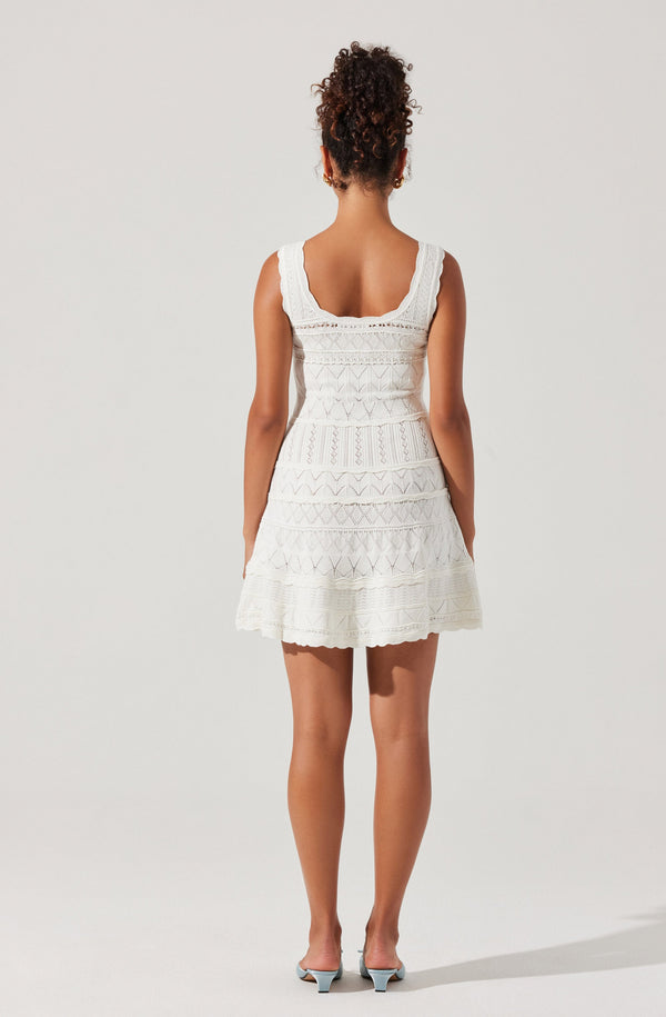 Astr The Label Shereena Pointelle Sweater Mini Dress