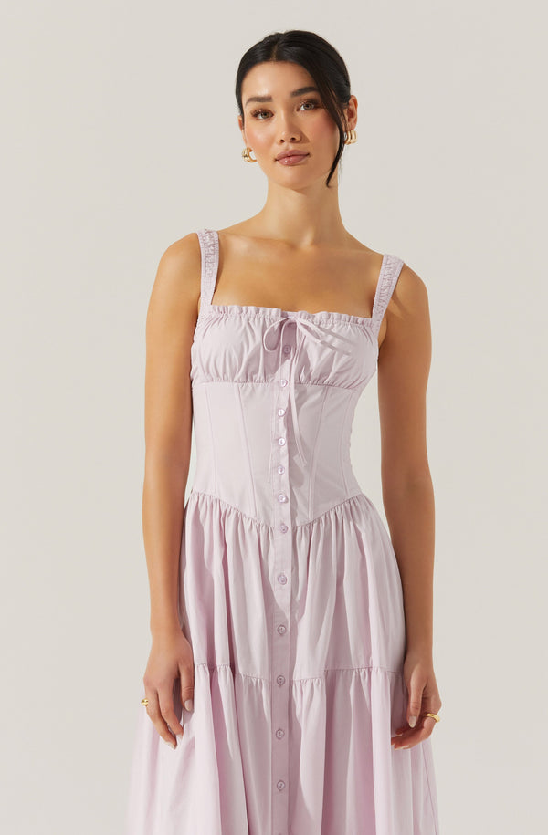 Astr The Label Temperance Tiered Milkmaid Maxi Dress