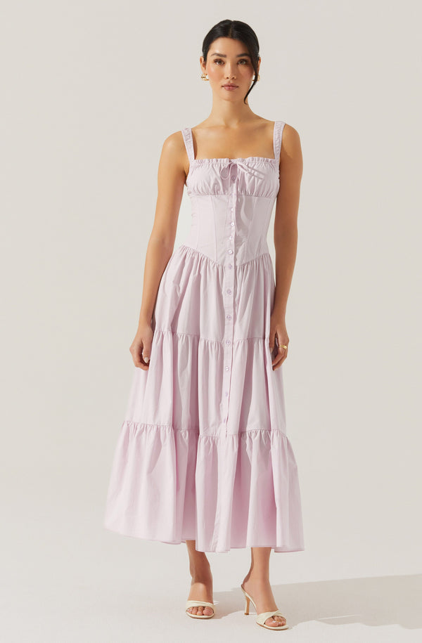Astr The Label Temperance Tiered Milkmaid Maxi Dress
