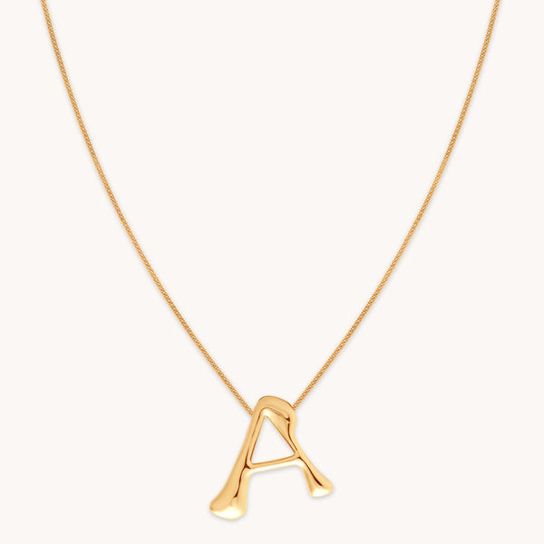 astrid & miyu A Initial Bold Pendant Necklace in Gold