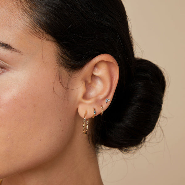 Astrid & Miyu Alexandrite Marquise Huggies In Solid Gold