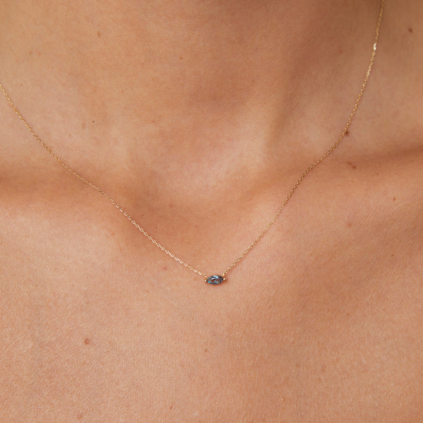 Astrid & Miyu Alexandrite Marquise Necklace In Solid Gold