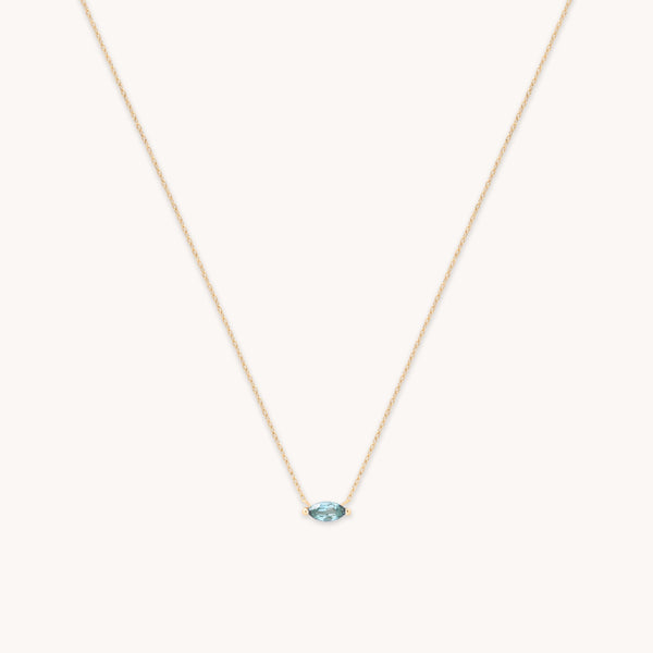 astrid & miyu Alexandrite Marquise Necklace in Solid Gold