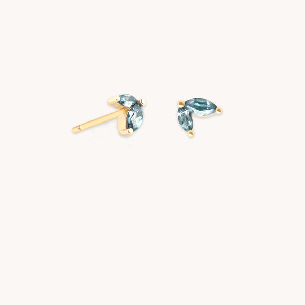 astrid & miyu Alexandrite Marquise Studs in Solid Gold