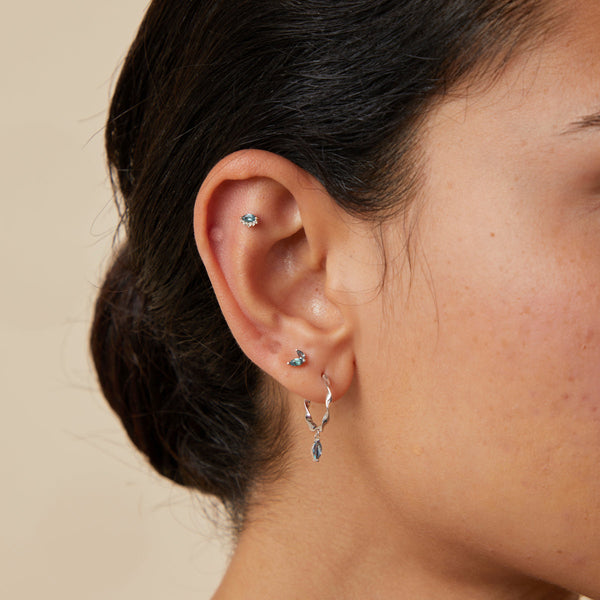 Astrid & Miyu Alexandrite Marquise Studs In Solid White Gold