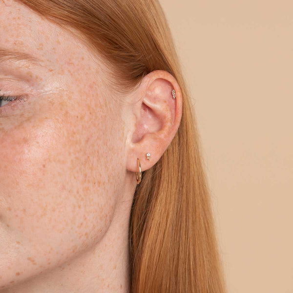 Astrid & Miyu April Topaz Birthstone Earrings In Solid Gold