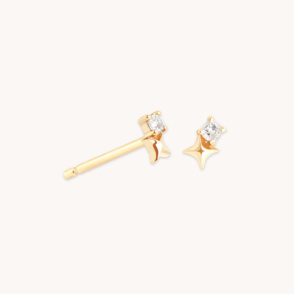 astrid & miyu April Topaz Birthstone Earrings in Solid Gold