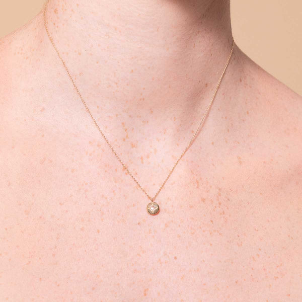 Astrid & Miyu April Topaz Birthstone Necklace In Solid Gold