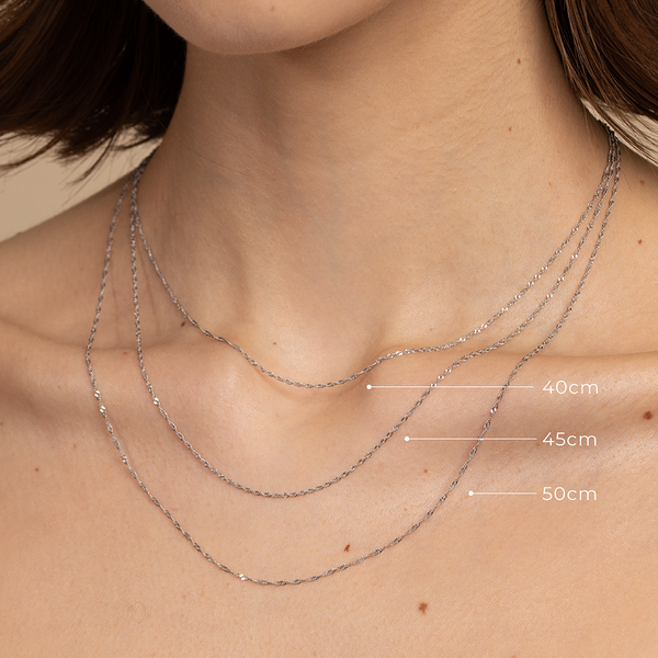 Astrid & Miyu Astrid Chain Necklace In Solid White Gold