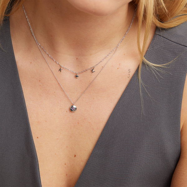 Astrid & Miyu Astrid Chain Necklace In Solid White Gold