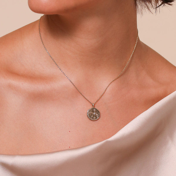 Astrid & Miyu Aries Zodiac Pendant Necklace In Gold