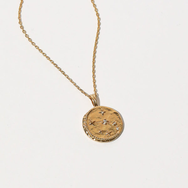 Astrid & Miyu Aries Zodiac Pendant Necklace In Gold