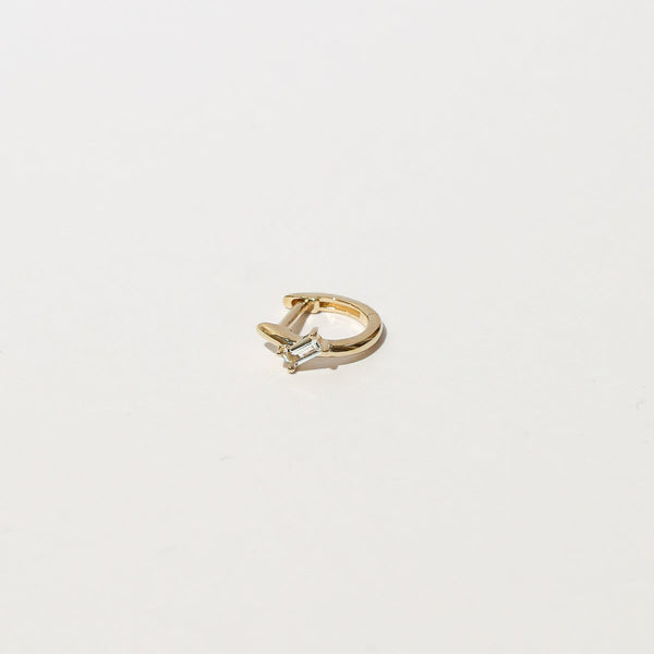 Astrid & Miyu Baguette Piercing Hoop In Solid Gold