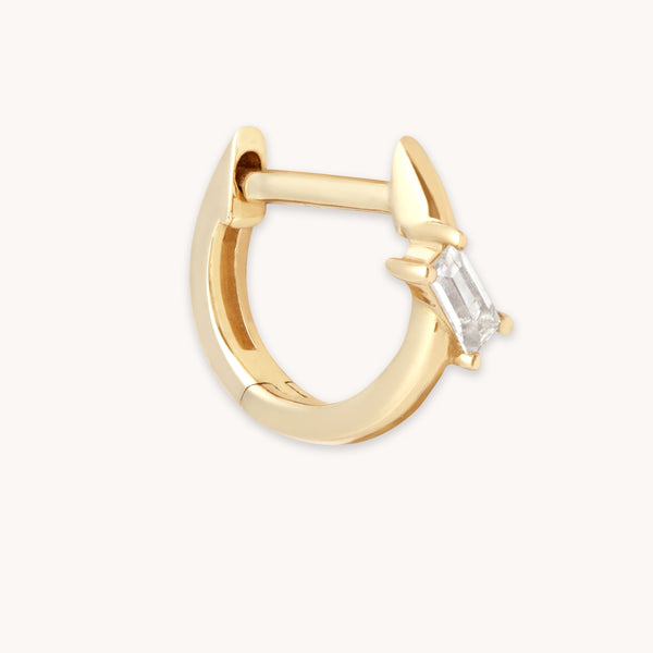 astrid & miyu Baguette Piercing Hoop in Solid Gold