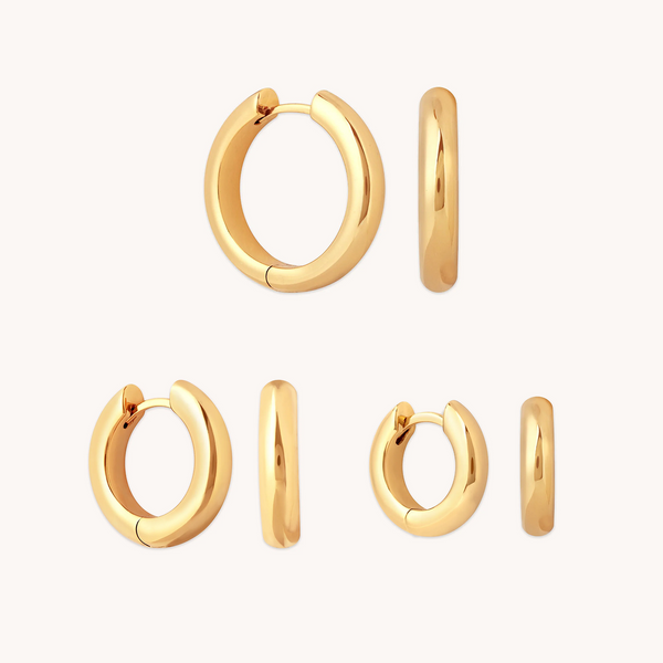 astrid & miyu Bold Hoops Gift Set in Gold