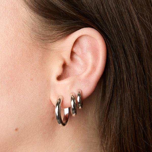 Astrid & Miyu Bold Hoops Gift Set In Silver