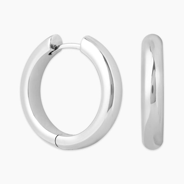 astrid & miyu Bold Large Hoops in Silver