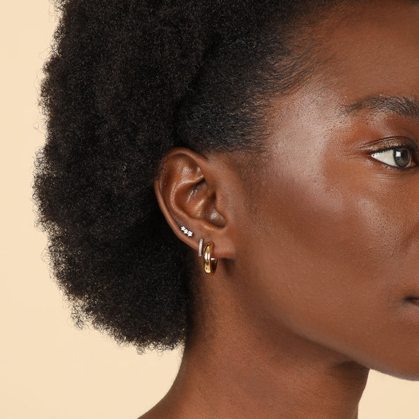 Astrid & Miyu Bold Medium Hoops In Gold