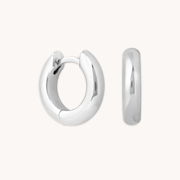 astrid & miyu Bold Small Hoops in Silver