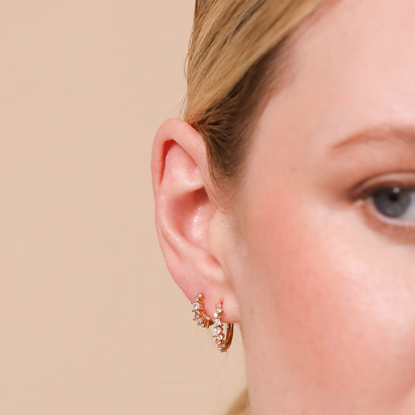 Astrid & Miyu Celestial Crystal 11.5mm Hoop In Gold