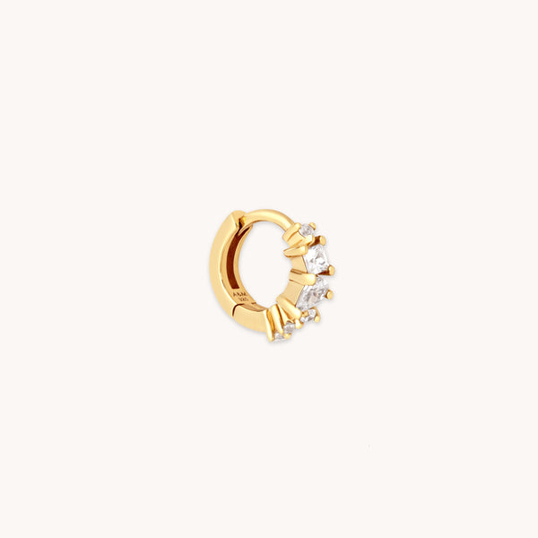 astrid & miyu Celestial Crystal 6.5mm Hoop in Gold
