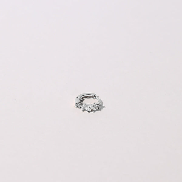 Astrid & Miyu Celestial Crystal 6.5mm Hoop In Silver