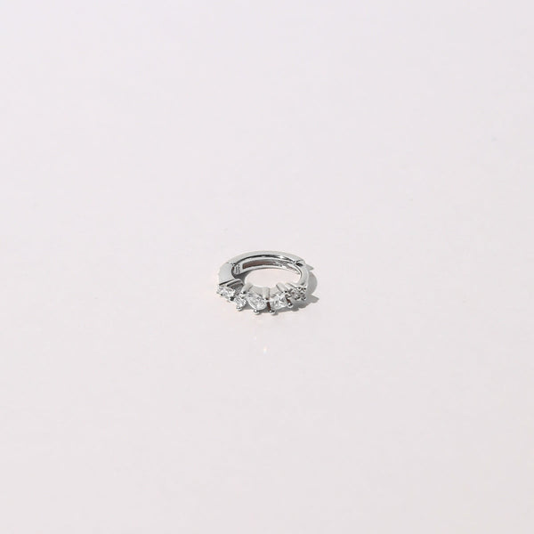 Astrid & Miyu Celestial Crystal 8mm Hoop In Silver