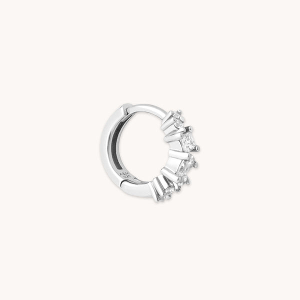 astrid & miyu Celestial Crystal 8mm Hoop in Silver