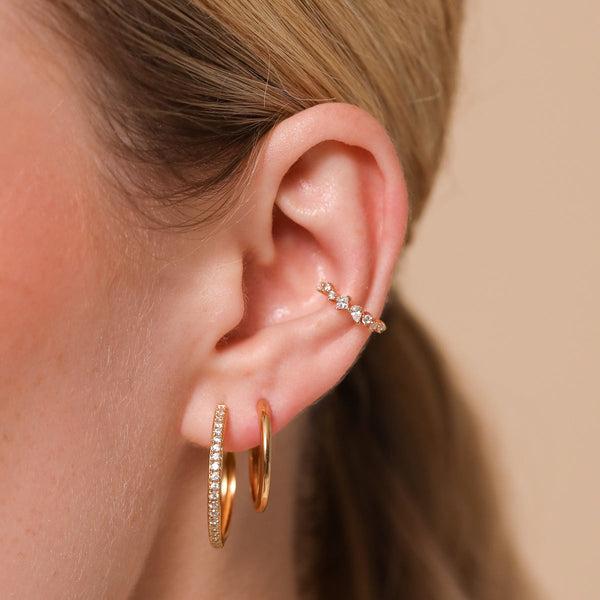 Astrid & Miyu Celestial Crystal Ear Cuff In Gold