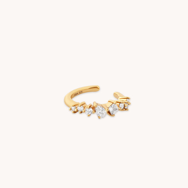 astrid & miyu Celestial Crystal Ear Cuff in Gold