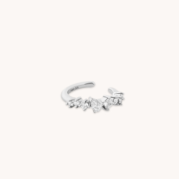 astrid & miyu Celestial Crystal Ear Cuff in Silver