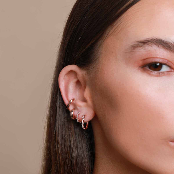 Astrid & Miyu Cluster Hoop 11.5mm In Rose Gold