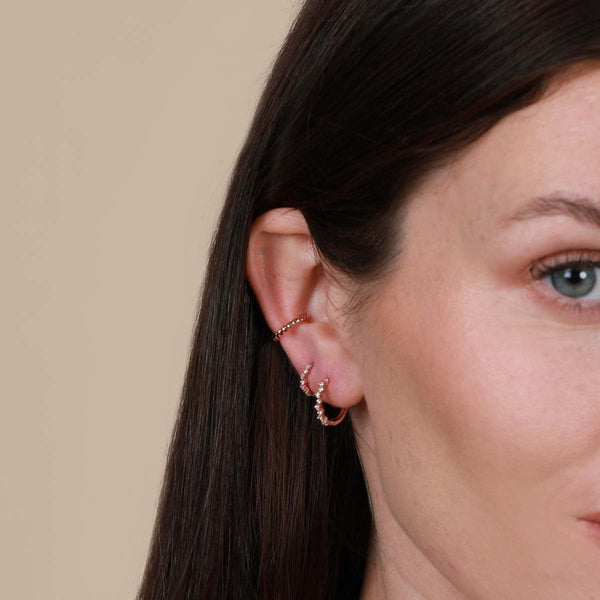 Astrid & Miyu Cluster Hoop 8mm In Rose Gold