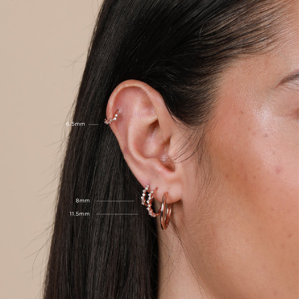 Astrid & Miyu Cluster Hoop 8mm In Rose Gold