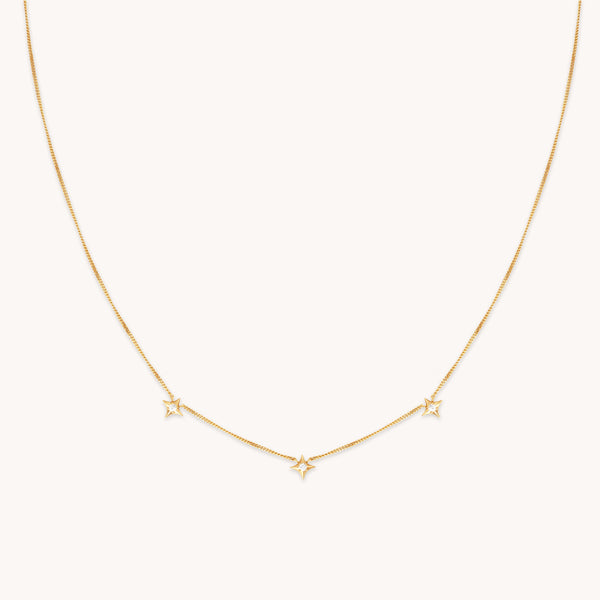 astrid & miyu Cosmic Star Charm Necklace in Gold