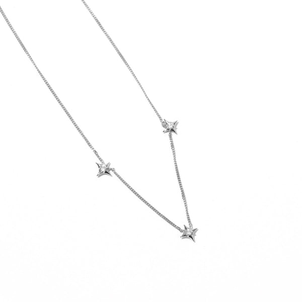 Astrid & Miyu Cosmic Star Charm Necklace In Silver