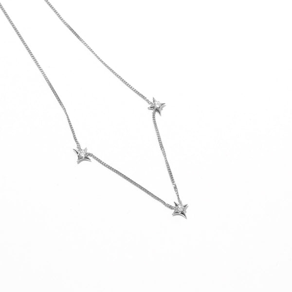 Astrid & Miyu Cosmic Star Charm Necklace In Silver